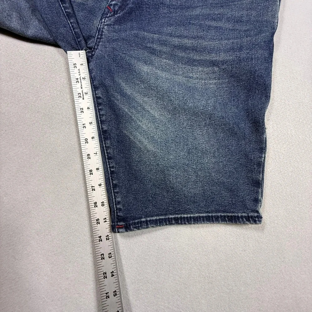 True Religion Denim Shorts Mens‎ Rocco W38 Blue Red Stitch Relaxed Skinny NWT